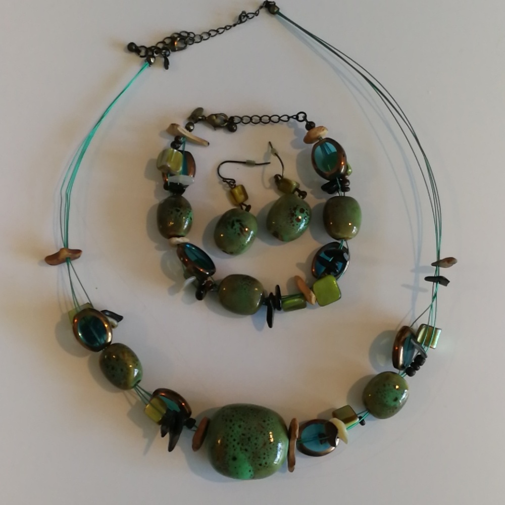 Premiere Designs jewelry set- stone, ceramic